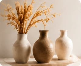 Handmade pottery vases