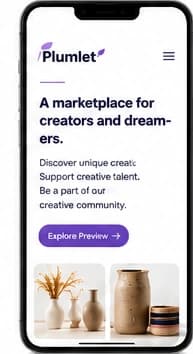 Plumlet marketplace phone preview