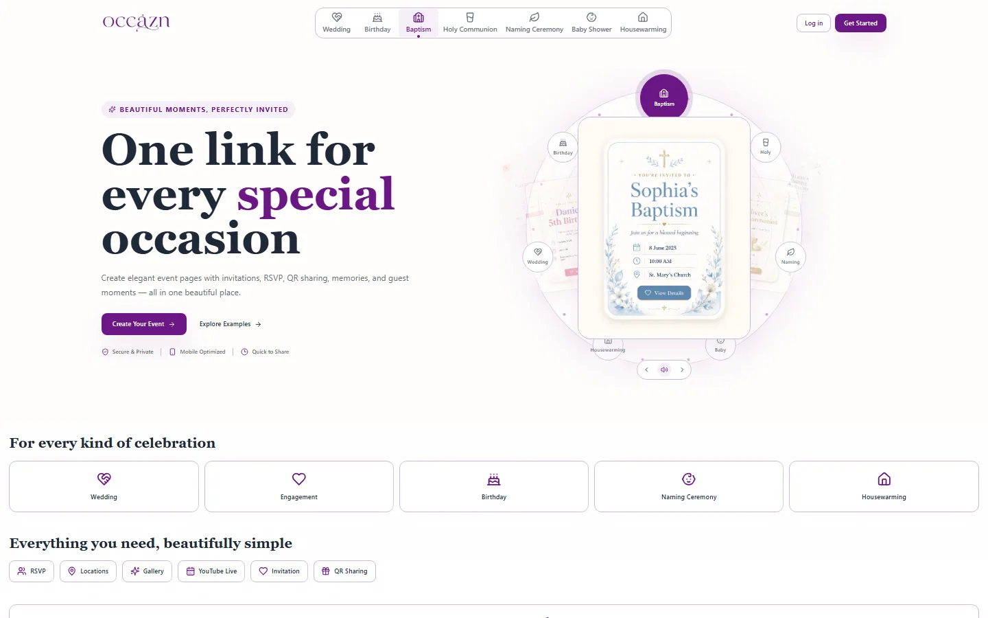 Occazn website preview