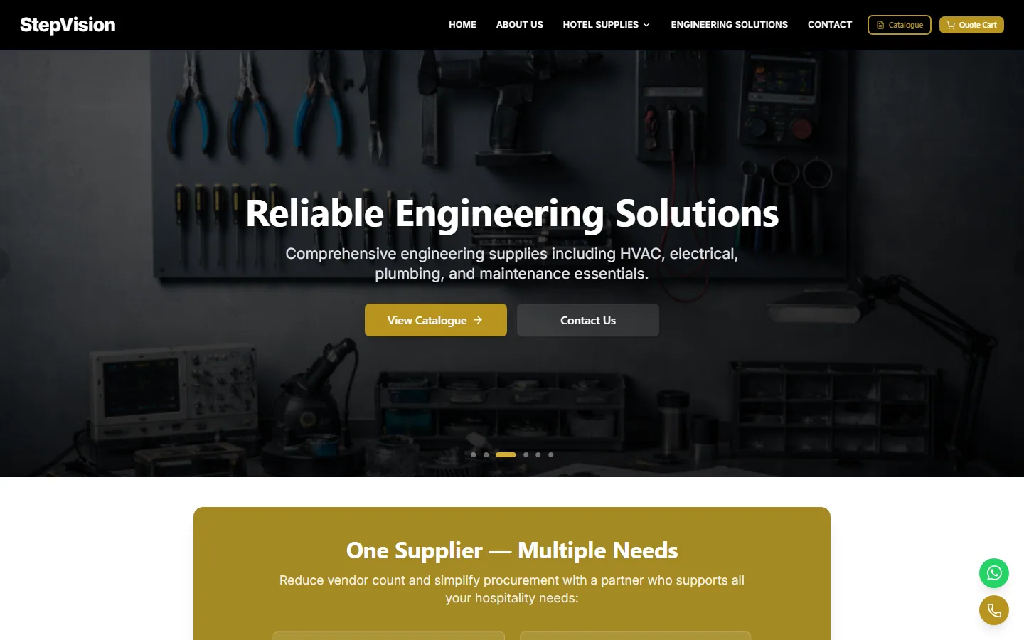 Stepvision Hotel Supplies website preview